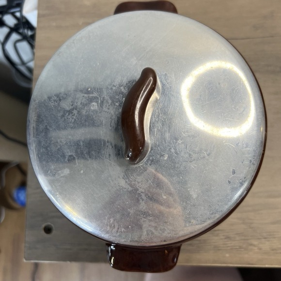 West Bend Bean Pot 1960's W/ Lid‎ Crock Brown Glazed Pottery Stoneware *Read - Picture 5 of 8